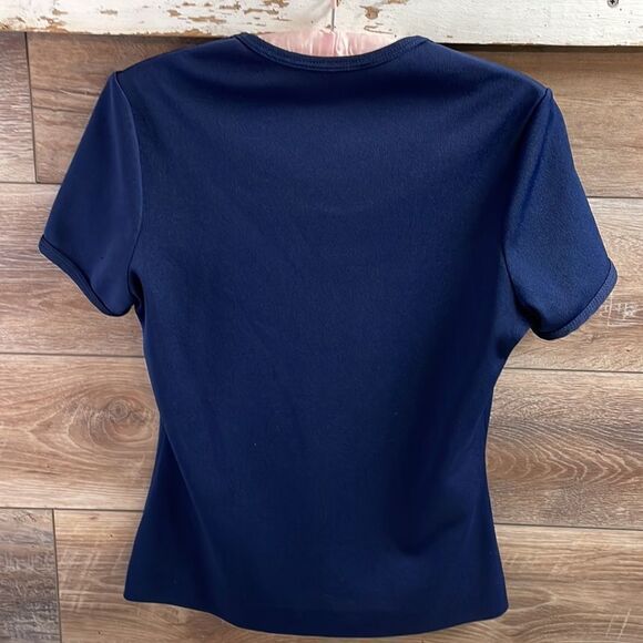 Act III Ladies Navy Blue Pullover Top, Short Sleeves, Vintage - Picture 4 of 5